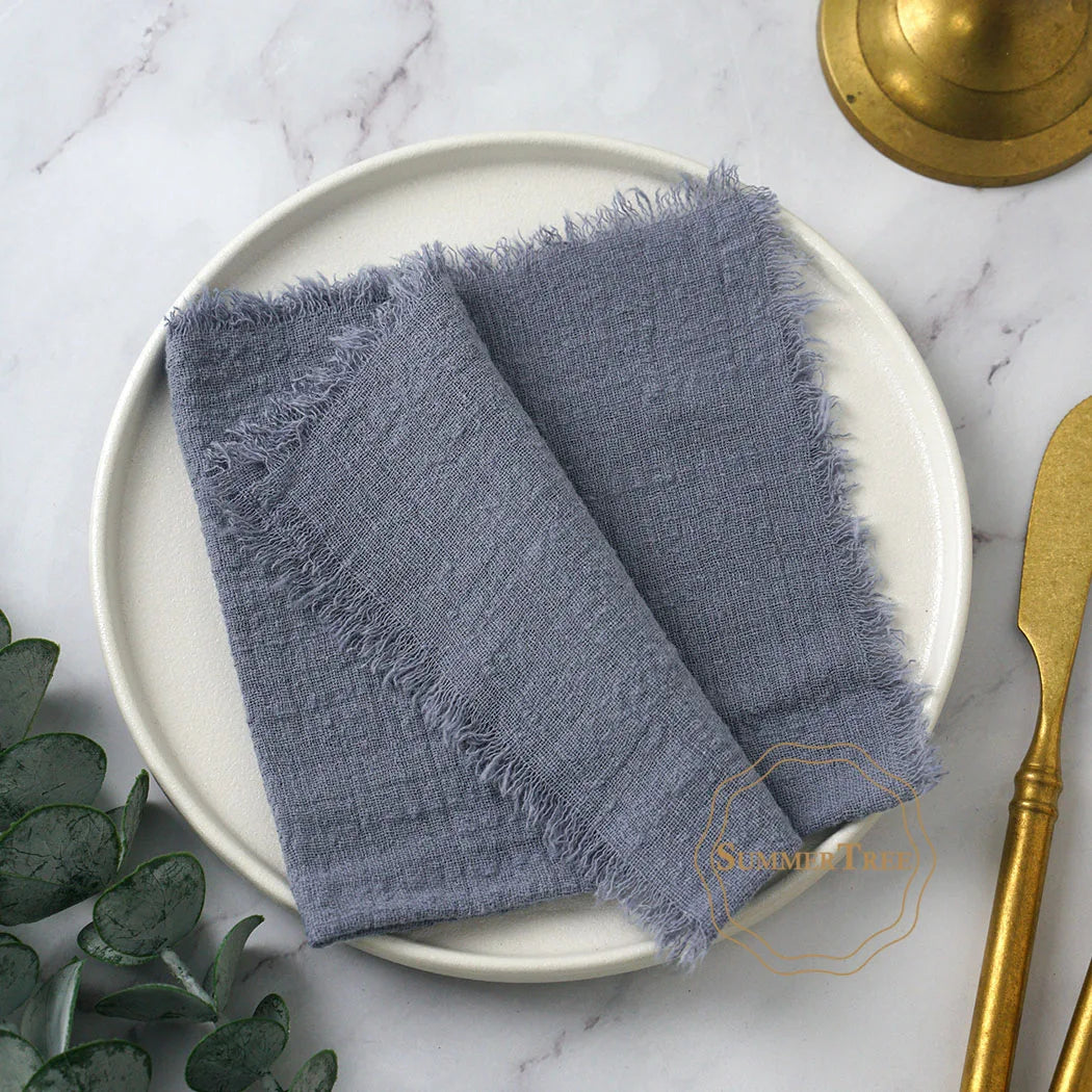 10pcs 32x32cm Cotton Gauze Napkins Retro Burr Design Napkin for Vintage Wedding Receptions Banquets Christmas Table Decoration