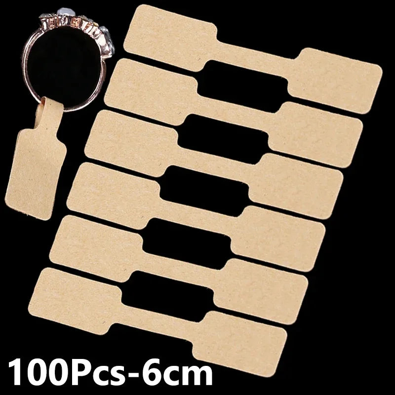 100Pcs Jewelry Price Tags Jewelry Tags Self Adhesive White Blank Price Tags for Necklace Earring Bracelet Price Rectangle Labels