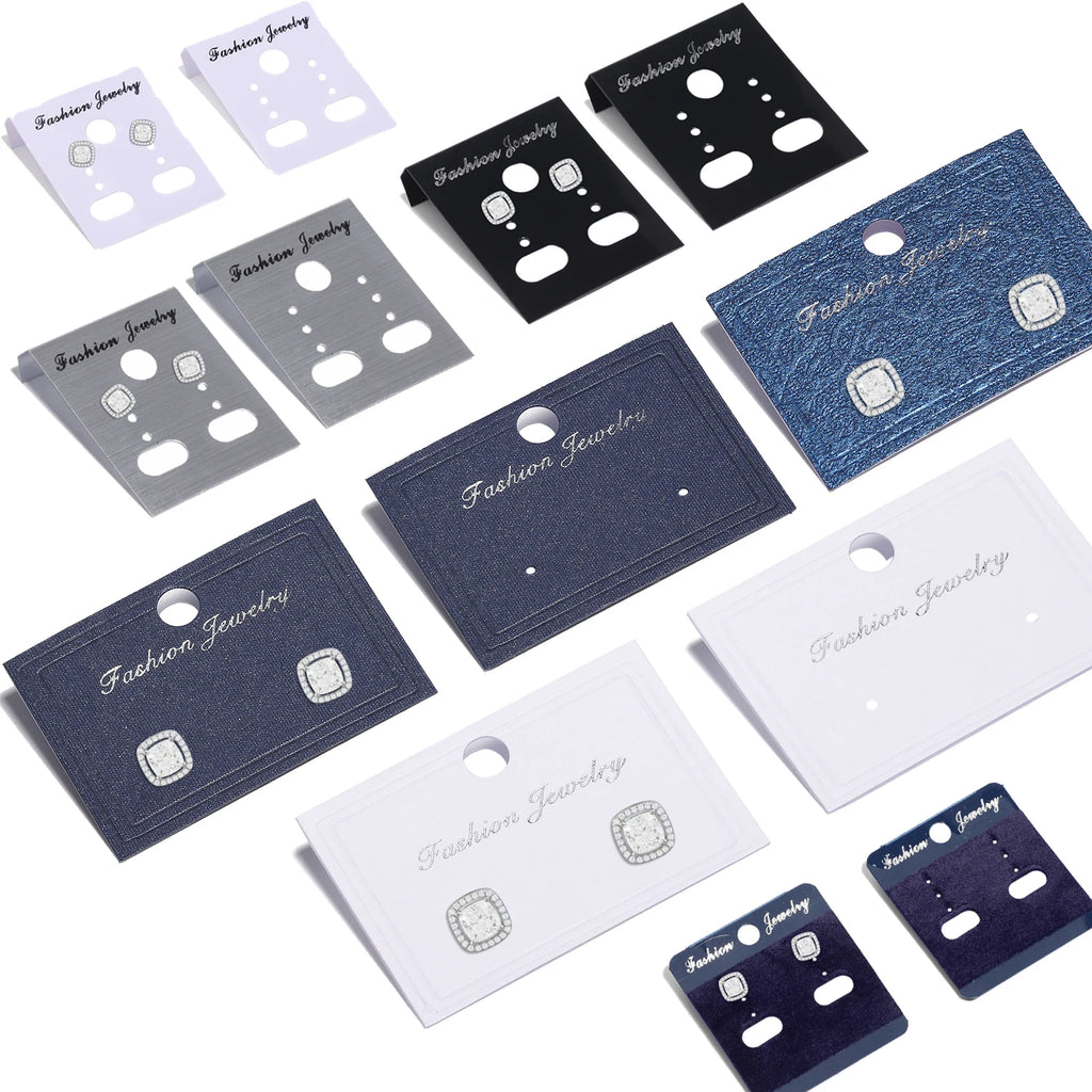 50/30pcs 3.5x3mm 5x3.5mm Earrings Necklaces Jewelry Plastic Display Cards Retail Price Tag Label Earring Stud Organizer Holder