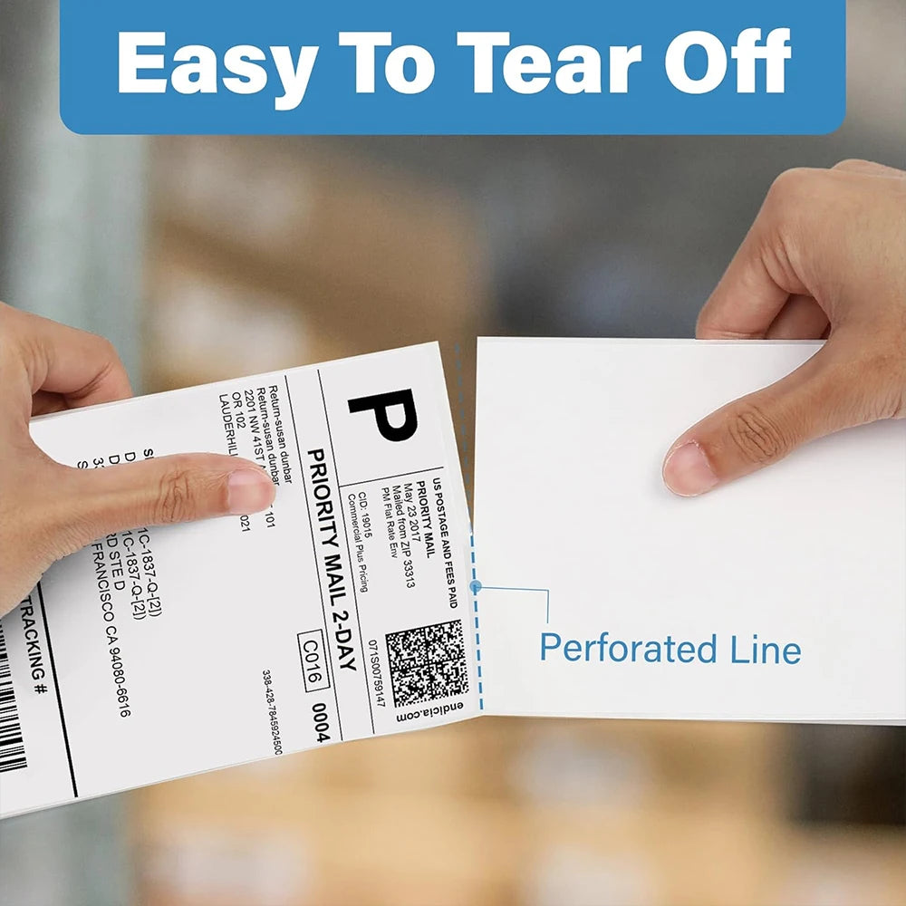 4"x6" inch Shipping Labels For Thermal Label Printer 100x150mm Adhesive Fold Thermal Label Paper For Business Express Shipping