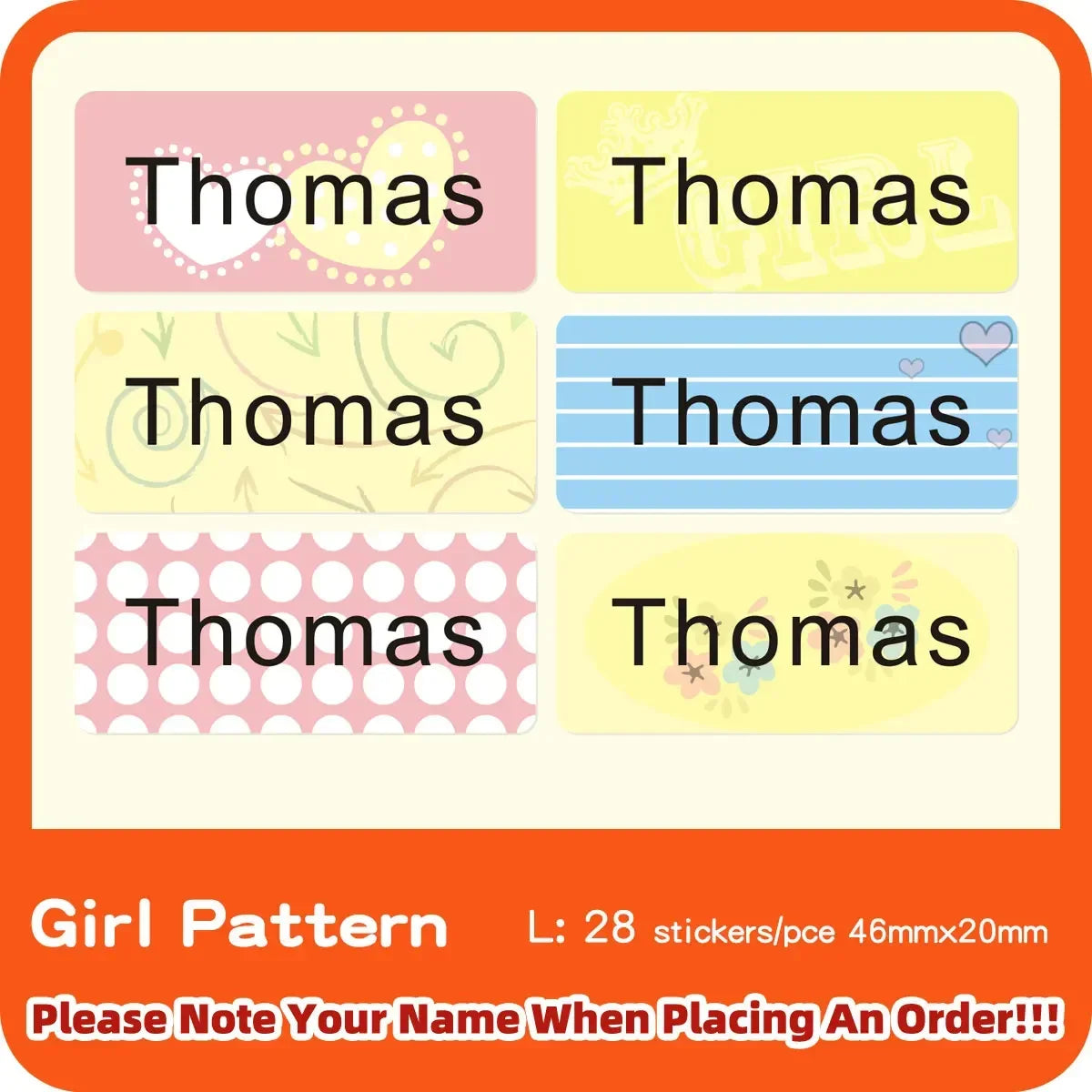 Multi Size Name Sticker Personlized First Name Waterproof Tag Custom Labels for Children Personal Scrapbook Kids School Label