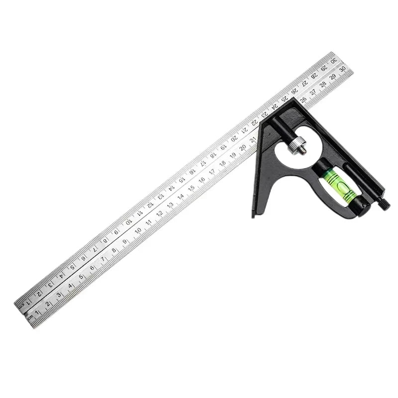Functional Combination Adjustable Right Angle Ruler and Protractor, Movable Measuring Tool Measuring Instrument