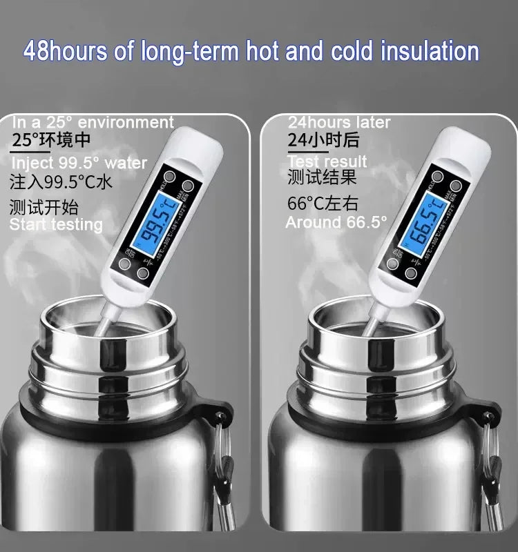 Large Capacity Cold Thermal Thermos Tumbler Stainless Steel Insulated Tea Coffee Water Bottle Insulation Flask Pot Travel Mug