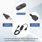 USB Cable Extension Cord Data Sync Charger With Switch ON/OFF Cable Extension USB 2.0 Male to Female Extension Extender Cable