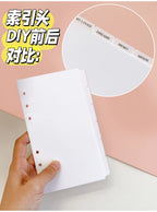 A5/A6 6 Sheets Binder Paper Dividers Page Dividers Notebook Dividers Binder Tabs Dividers Plastic Tabs Dividers Tabs for Binder