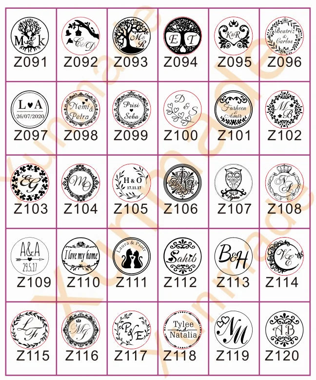 Personalized Wedding Wax Seal Stamp with 2 Initials, Custom Wedding Sealing Wax Stamp Invitation Seal Stamp. Initials Wax Seal