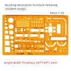 Template Measuring Ruler Circular Oval Ruler Durable K Resin Drawing Design Furniture Architect Template Drafting Ruler