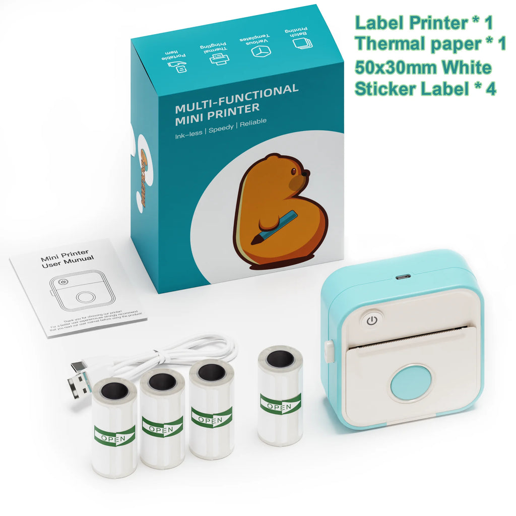 DOLEWA D5 Label Maker Inkless Sticker Printer 12-57mm Roll Paper Adjustable Thermal Pocket Printer for Photo Printing