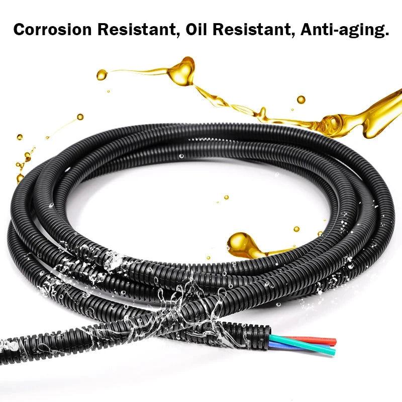 1~10m PP Insulated Corrugated Split Loom Tube AD 7.5/10/11.6/13/28.5/34.5mm for Wire Cable Harness Threading Protection Sleeving