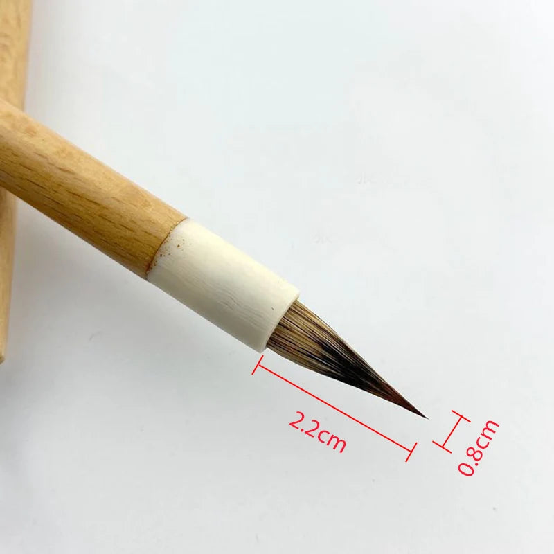 5 Pcs High Quality Wood Calligraphic Brush Weasel Rabbit Mix Hair Writing Brush Sharp Soft Wolf Xiaokai Regular Script China Pen