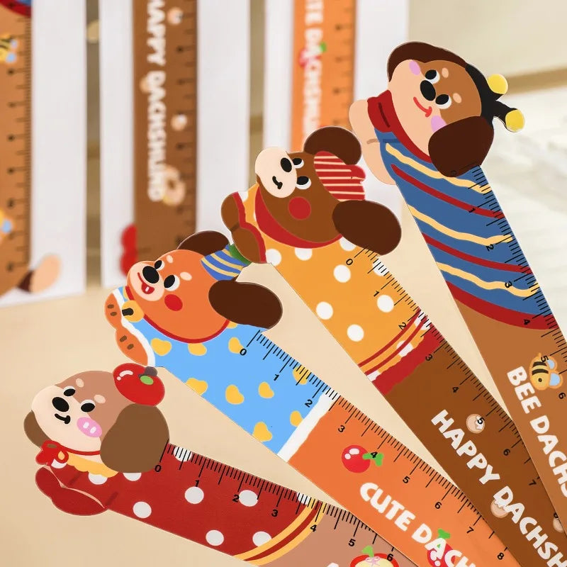 Cartoon Strip Puppy Magnetic Bookmark Ruler Student Cute High-value Bendable Ruler Special-shaped Magnetic Ruler