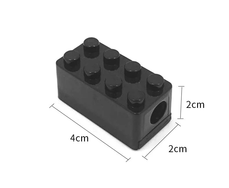 Cartoon Plastic Building Blocks Pencil Sharpener 5/50pcs Set for Children Office School Stationery Supplies Random Selection