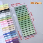 320PCS Clear Sticky Notes Self-Adhesive Colorful Memo Pads for Office School Book Annotation Index Tabs Stationery