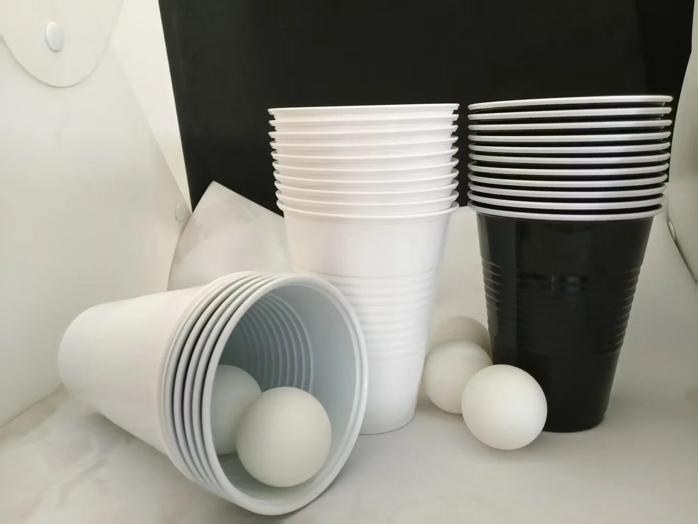 Cup Pong Game Set 22 Pcs 16 Oz Plastic Party Cups with 4 PCS Ping Pong Balls for Christmas New Year Gift  Gratuation Party