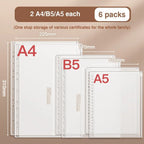 Multifunctional PP Storage Booklet Loose Leaf A4/A5/B5 Binder Family ID Storage Bag Dustproof Photo Album School