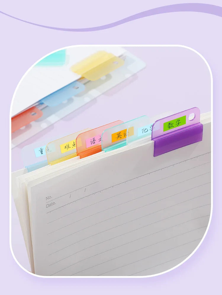 5pcs Plastic Index Clip Colorful Multi-function Bookmark Clip Transparent File Classification File Classification Clamp