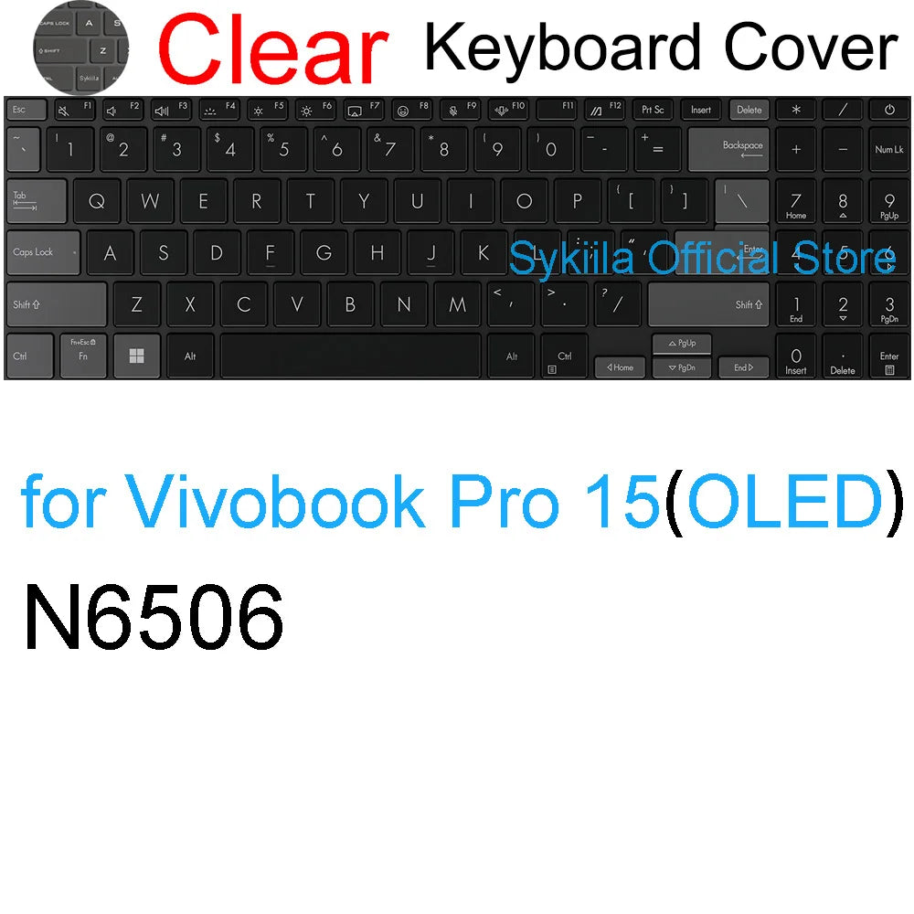 Keyboard Cover for ASUS Vivobook 15 Pro 15X OLED GO S S15 N6506 S5507 S5506 M5506 X1505 M1505 K3504 Silicone Protector Skin Case