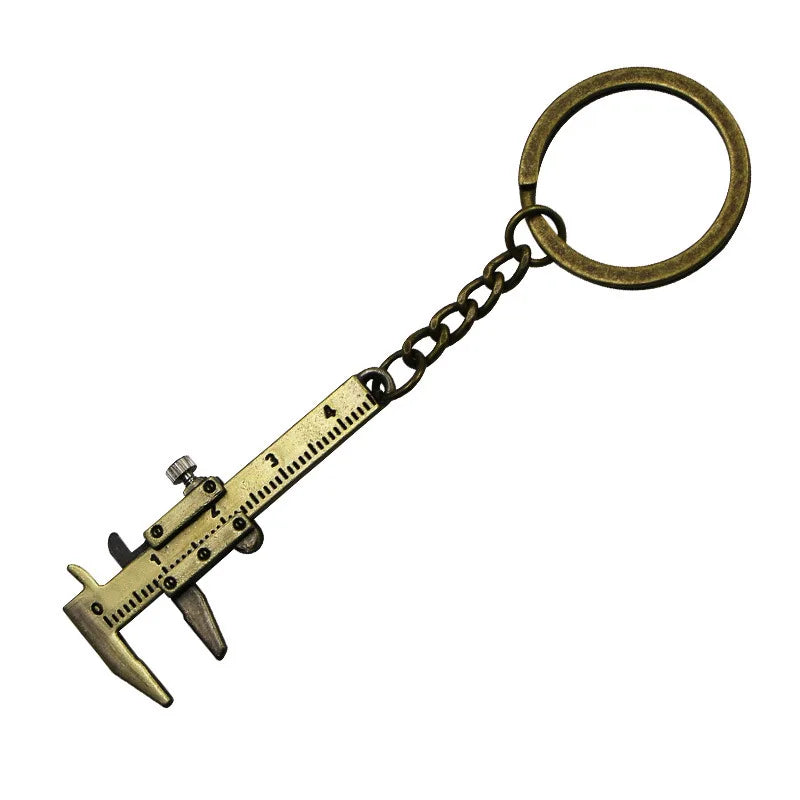 Mini Metal Ruler Vernier Caliper Portable 0-40mm keychain Measuring Gauging Tools Car Turbo key Chain Ring Ruler Caliper