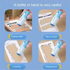 2 in 1 Thermal Paper Correction Fluid with Unboxing Knife Durable Home Anti Peep Identity Protection Fluid Eraser Stamp