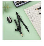 JIANWU Black Metal Compass Geometry Set Zinc Alloy Multifunction-clip Pen Compass Writing Drawing Tools School Office Stationery