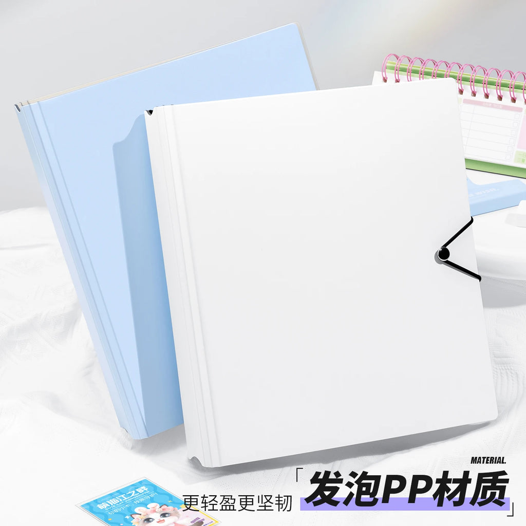 Heavy Duty A5 Card Binder W/ 55mm Large D-Rings 3-Ring Thick Photo Card Album W/ Elastic Band for K-pop Collection