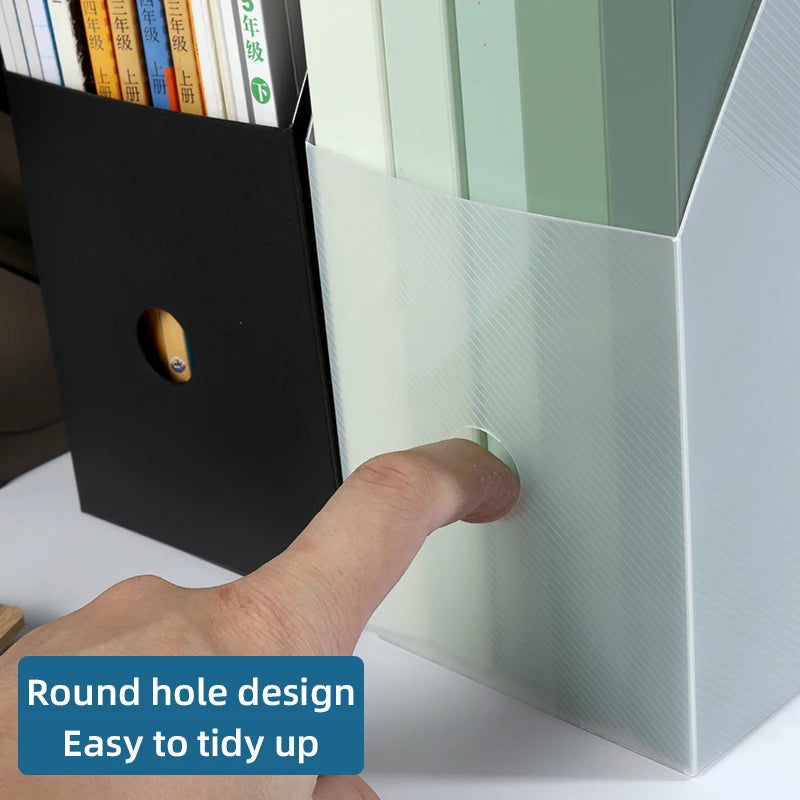 Simple Foldable Office Desktop File Storage Vertical A4 Folder With Inserts Box Large Capacity 9 Color Choices