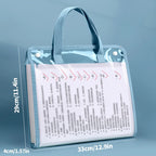 HUAJIE A4 Transparent Accordion File Bag, Waterproof Snap Folder for Students, Large Capacity Handheld Document Organizer