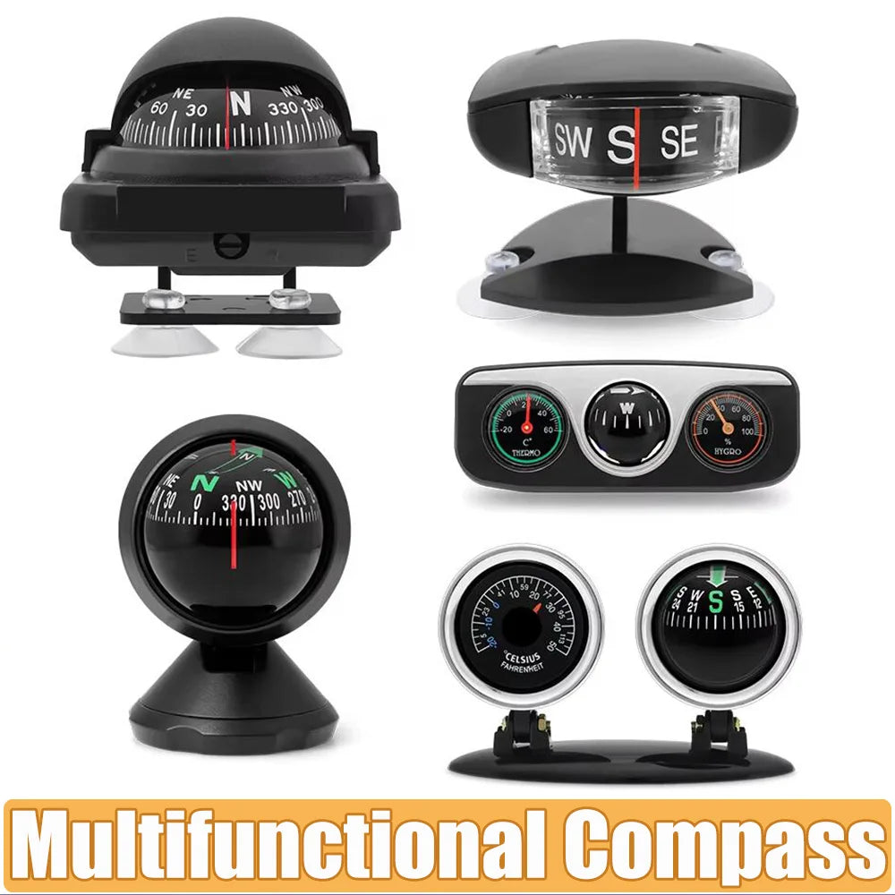 Multifunctional Compass Portable Compact Navigation Device Universal Outdoor High Precision Compass For Car Boat Moto Bicycle