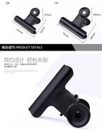 10-Pack Black Metal Paper Clip Office Stationery Small Book Fixing Clip Sketching Board Clip Household Supplies