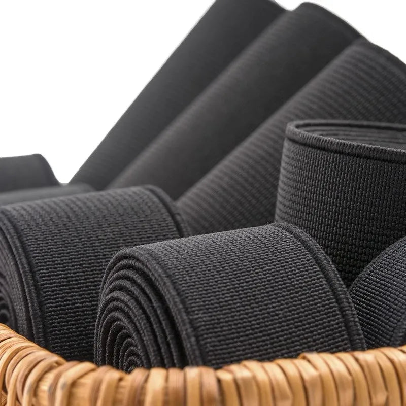 1/2/3/5M 10-80mm Black Elastic Band Nylon Rubber Bands At The Meter Apparel Sewing Bungee Cord Belt Spring Webbing Tape Supplies