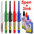 45mm Waterproof Long Head Nib Deep Hole Markers Pen Tile Carpenter Pen Multi-purpose for Woodworking Black/White/Red Ink