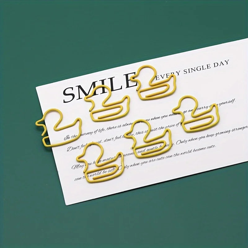 Adorable Duck Shape Paper Clips, Office Organization, and Student Test Paper Management - Durable, Reusable
