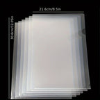 50-Pack PVC Waterproof L-Shaped Plastic Folders, A4 Document Holders and Rectangular Envelopes for Office Storage