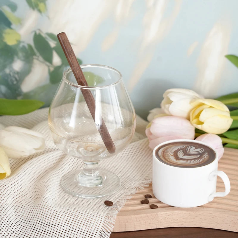 3-piece natural walnut wood coffee stirrer set, reusable, kitchen beverage stirring spoon, butter spreader, coffee equipment set