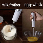 1pcs Coffee Milk Frother Blender 3 Speeds Adjustable Handheld Milk Frother Stainless Steel Electric Milk Frother USB Recharge