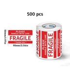 SINMARK 500/1000Pcs Fragile Warning Sticker Care Shipping Special Tag Useful Shipping Express Label Handle With Care Keep