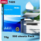 1 Pack 500 Sheets Deli A4 Multi-purpose Paper 70/80g Aegean Sea Series Copy Printing Paper 7420/7433