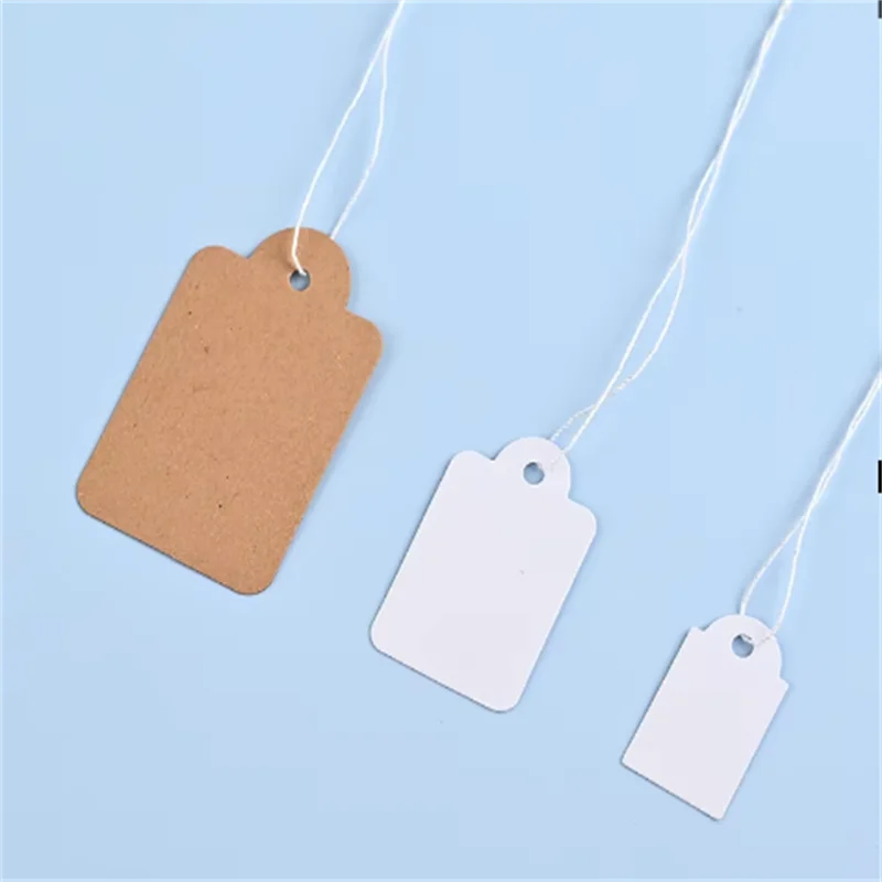 100pcs Spot jewelry hanging tags, string rings, price tags, white handwritten gold and silver jewelry price tags, gardening labe