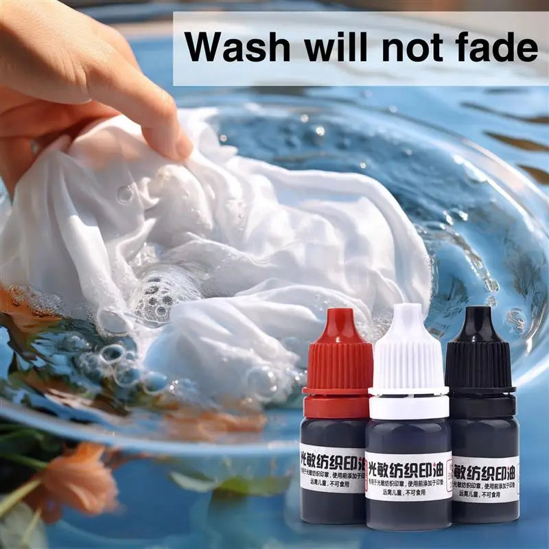 10ml Blue Red Black Ink Textile Clothes Ink Special Ink For Students Kids Name Stamp Printing On Clothing Waterproof Not Fade