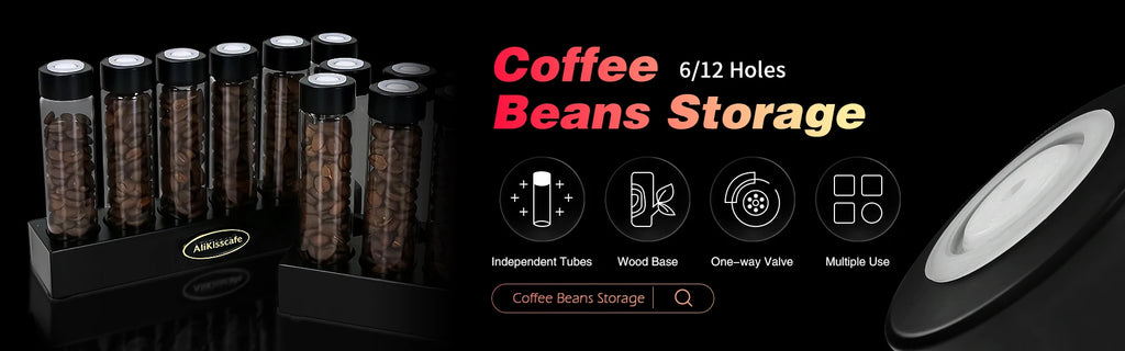Coffee Beans Storage Container Tube Display Rack Tea Bottle Glass Single Dose Espresso Accessory Coffeware Set Barista Tool Gift