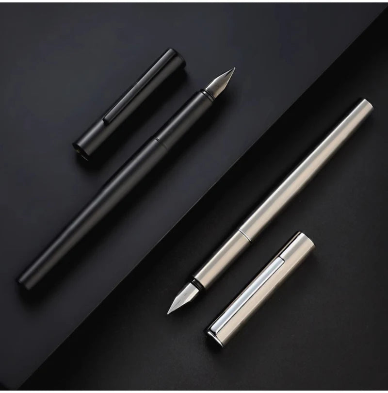 High Quality 0.38mm Extra Fine Nib Fountain Pen Stainless Steel Extremely Black Metal Business Office Writing Calligraphy Pens