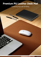 Desk Pad Protector, Mouse Pad, Office Desk Mat, Non-Slip with Stitched Edges PU Leather Desk Blotter for Office Home School