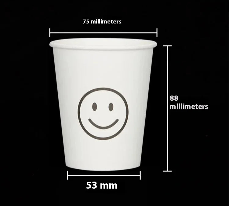 50pcs 250ml Paper Cups Natural Pulp Personalized Disposable Coffee Tea Milk Cup Drinking Accessories Camping Party Supplies종이컵