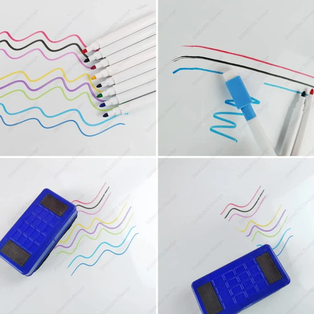 1-48Pcs Magnetic Erasable Whiteboard Pen Color Options Numbering Stationery Office Teaching Supplies for Blackboard Student Note