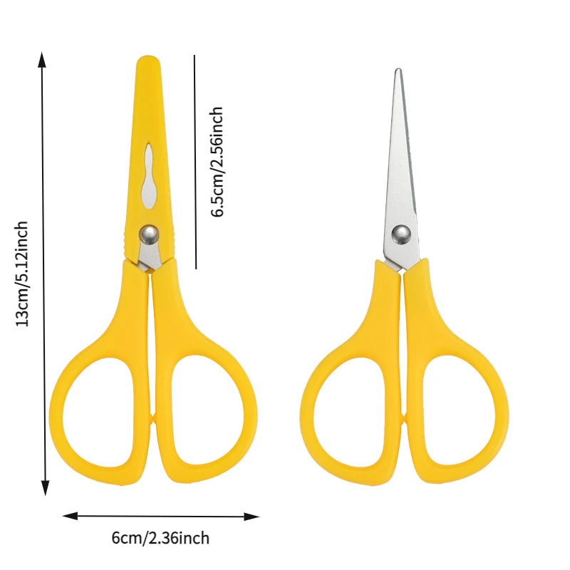 With Cover Safety Scissors, Lightweight Portable for Home Office School Kids DIY Craft Paper Cutting Stationery