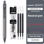 Japanese uni-ball ZENTO Gel Ink Pen Limited Flow Model Metal Push Ultra-Smooth Writing 0.38/0.5mm Signing for Students Business