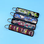 Kawaii Japanese Elf Anime Embroidery Key Fobs Key Tag Motorcycles Cars Backpack Chaveiro Keychain Fashion Keyring Friends Gifts