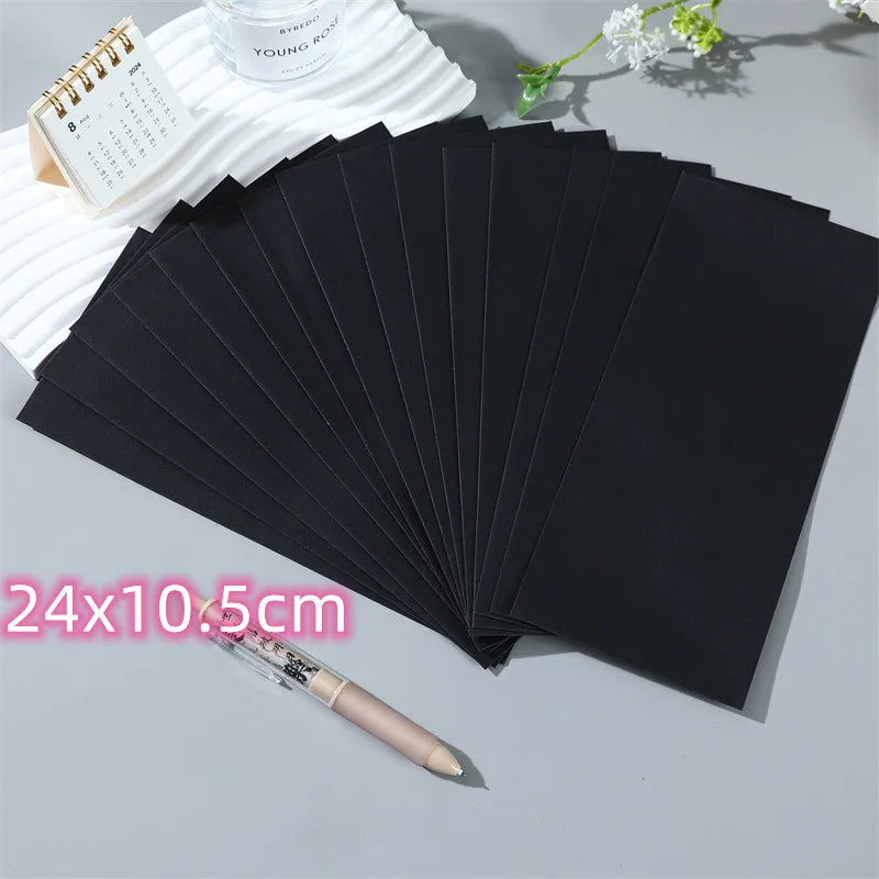 20pcs Black Color Long 24x10.5cm Paper Envelopes for Gift Postcard Letter Packing Envelopes Stationery Wholesale