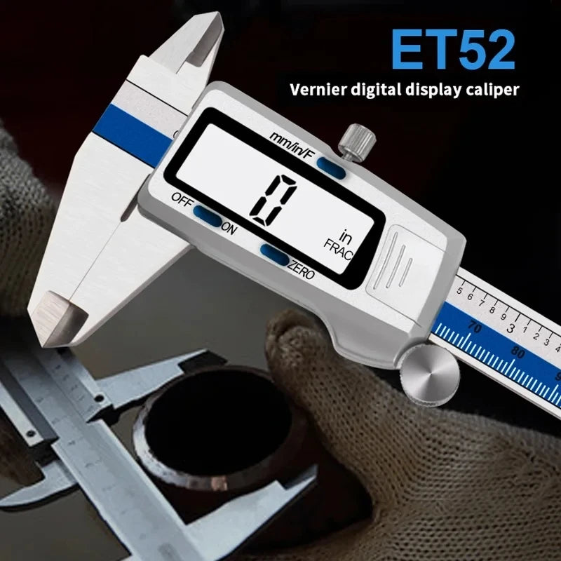 ET52 Stainless Steel 0.01mm High Precision Measure 150mm Digital Caliper mm/inch/Fraction Zero Setting Electronic Caliper