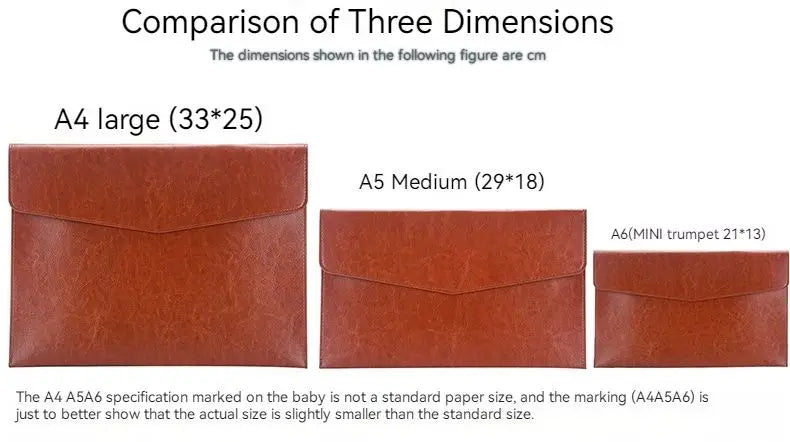 A6 A5 A4 Leather File Folder Data Package Document Bag Fashion Briefcase Data Contract Bill File Bag School Office Supplies